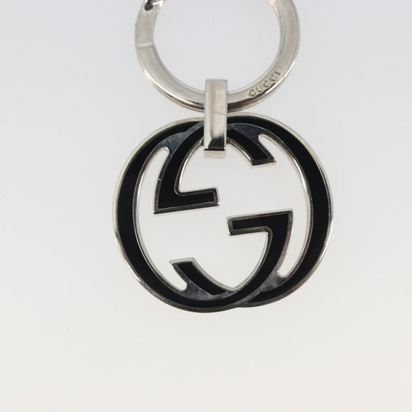 GUCCI Interlocking G Key Ring Metal Silver Auth 196162A