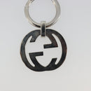 GUCCI Interlocking G Key Ring Metal Silver Auth 196162A-9