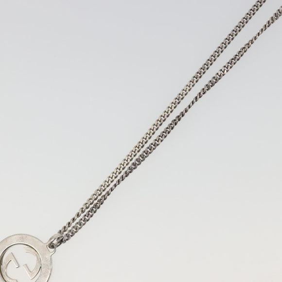 GUCCI Interlocking G Necklace Ag925 Silver Auth 196163A