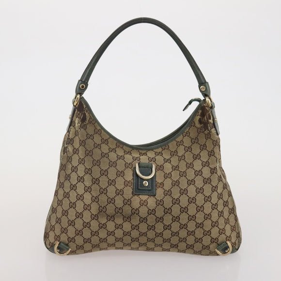 GUCCI GG Canvas GG Supreme Web Sherry Line Hand Bag PVC 3 Set Beige Auth 196165