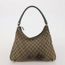 GUCCI GG Canvas GG Supreme Web Sherry Line Hand Bag PVC 3 Set Beige Auth 196165-18