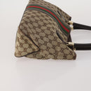 GUCCI GG Canvas GG Supreme Web Sherry Line Hand Bag PVC 3 Set Beige Auth 196165-4