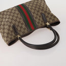 GUCCI GG Canvas GG Supreme Web Sherry Line Hand Bag PVC 3 Set Beige Auth 196165-5