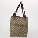 GUCCI GG Canvas GG Supreme Web Sherry Line Hand Bag PVC 3 Set Beige Auth 196165-9