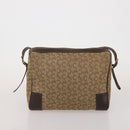 CELINE Macadam Canvas Shoulder Bag PVC Leather 3 Set Brown Beige Auth 196166-10