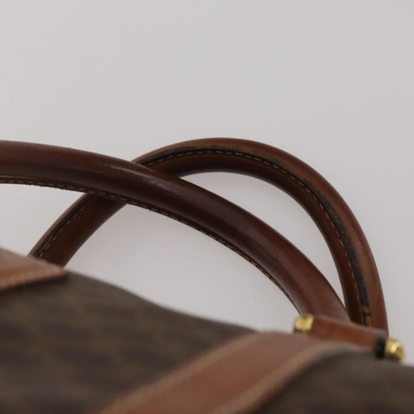 CELINE Macadam Canvas Shoulder Bag PVC Leather 3 Set Brown Beige Auth 196166