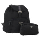 PRADA Pouch Nylon 2 Set Black Auth 196167-1