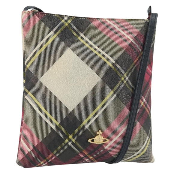 Vivienne Westwood Shoulder Bag PVC Leather Pink Gold Tone Auth 196175