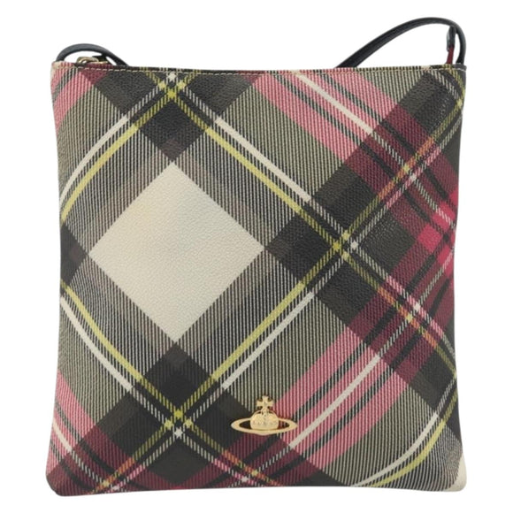 Vivienne Westwood Shoulder Bag PVC Leather Pink Gold Tone Auth 196175