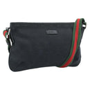 GUCCI GG Canvas Shoulder Bag Black Silver 189749 Auth 196176-1