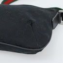 GUCCI GG Canvas Shoulder Bag Black Silver 189749 Auth 196176-10