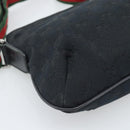 GUCCI GG Canvas Shoulder Bag Black Silver 189749 Auth 196176-11