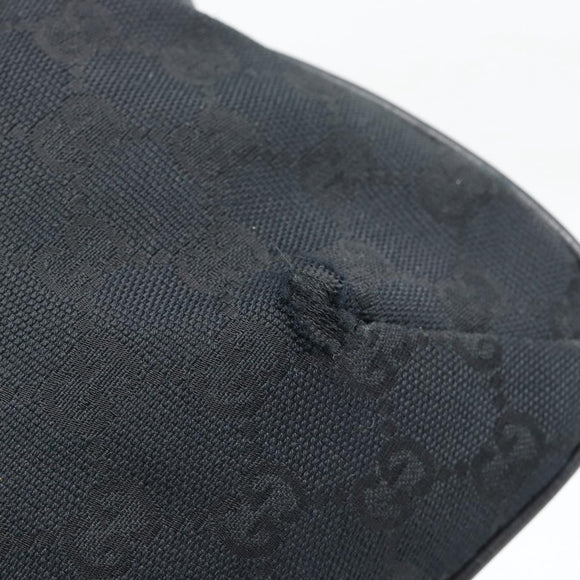 GUCCI GG Canvas Shoulder Bag Black Silver 189749 Auth 196176