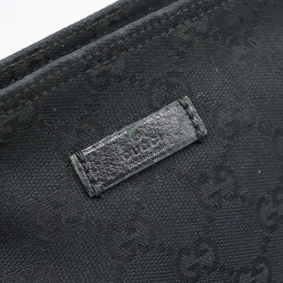 GUCCI GG Canvas Shoulder Bag Black Silver 189749 Auth 196176