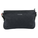 GUCCI GG Canvas Shoulder Bag Black Silver 189749 Auth 196176-2