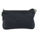 GUCCI GG Canvas Shoulder Bag Black Silver 189749 Auth 196176-3