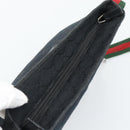 GUCCI GG Canvas Shoulder Bag Black Silver 189749 Auth 196176-6