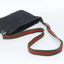 GUCCI GG Canvas Shoulder Bag Black Silver 189749 Auth 196176-7
