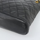 CHANEL Matelasse Chain Shoulder Bag Lamb Skin Black Gold Tone CC Auth 196177-12