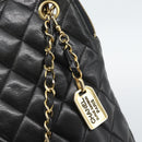 CHANEL Matelasse Chain Shoulder Bag Lamb Skin Black Gold Tone CC Auth 196177-14