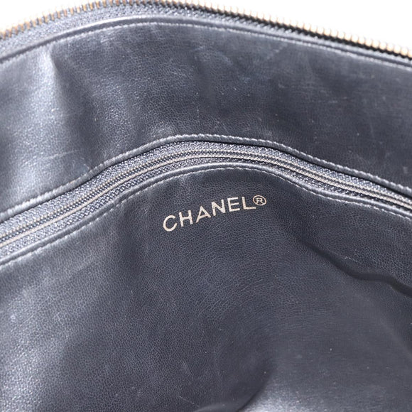 CHANEL Matelasse Chain Shoulder Bag Lamb Skin Black Gold Tone CC Auth 196177