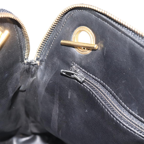 CHANEL Matelasse Chain Shoulder Bag Lamb Skin Black Gold Tone CC Auth 196177