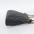 CHANEL Matelasse Chain Shoulder Bag Lamb Skin Black Gold Tone CC Auth 196177-5