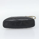 CHANEL Matelasse Chain Shoulder Bag Lamb Skin Black Gold Tone CC Auth 196177-9