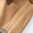 GUCCI GG Supreme Web Sherry Line Clutch Bag PVC Beige Gold Tone Auth 196180-16