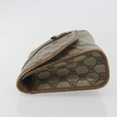 GUCCI GG Supreme Web Sherry Line Clutch Bag PVC Beige Gold Tone Auth 196180-5