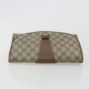 GUCCI GG Supreme Web Sherry Line Clutch Bag PVC Beige Gold Tone Auth 196180-6
