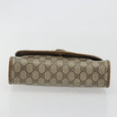 GUCCI GG Supreme Web Sherry Line Clutch Bag PVC Beige Gold Tone Auth 196180-7
