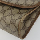 GUCCI GG Supreme Web Sherry Line Clutch Bag PVC Beige Gold Tone Auth 196180-8