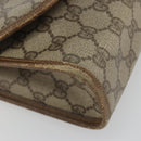 GUCCI GG Supreme Web Sherry Line Clutch Bag PVC Beige Gold Tone Auth 196180-9