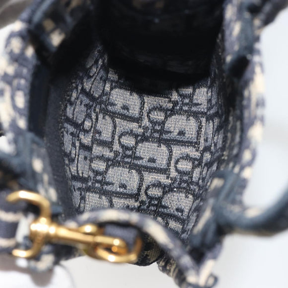 Christian Dior Trotter Book Tote Mini Vertical Phone Bag Navy Auth 196183A