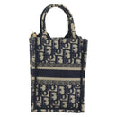 Christian Dior Trotter Book Tote Mini Vertical Phone Bag Navy Auth 196183A-3