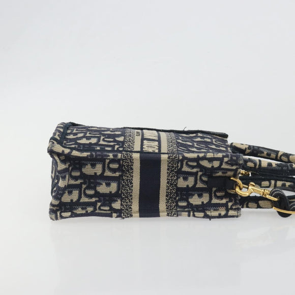 Christian Dior Trotter Book Tote Mini Vertical Phone Bag Navy Auth 196183A