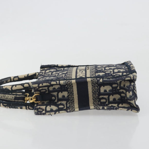 Christian Dior Trotter Book Tote Mini Vertical Phone Bag Navy Auth 196183A