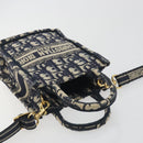Christian Dior Trotter Book Tote Mini Vertical Phone Bag Navy Auth 196183A-6