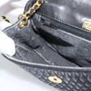 BALLY Chain Shoulder Bag Leather Black Gold Tone Auth 196184-18