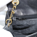 BALLY Chain Shoulder Bag Leather Black Gold Tone Auth 196184-19