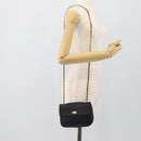 BALLY Chain Shoulder Bag Leather Black Gold Tone Auth 196184-21