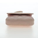CHANEL Matelasse Chain Shoulder Pouch Caviar Skin Pink Gold Tone CC Auth 196186V-12