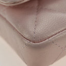 CHANEL Matelasse Chain Shoulder Pouch Caviar Skin Pink Gold Tone CC Auth 196186V-13