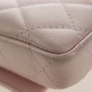 CHANEL Matelasse Chain Shoulder Pouch Caviar Skin Pink Gold Tone CC Auth 196186V-15