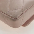 CHANEL Matelasse Chain Shoulder Pouch Caviar Skin Pink Gold Tone CC Auth 196186V-16