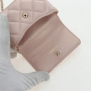CHANEL Matelasse Chain Shoulder Pouch Caviar Skin Pink Gold Tone CC Auth 196186V-18
