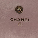 CHANEL Matelasse Chain Shoulder Pouch Caviar Skin Pink Gold Tone CC Auth 196186V-19