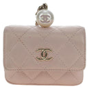 CHANEL Matelasse Chain Shoulder Pouch Caviar Skin Pink Gold Tone CC Auth 196186V-2