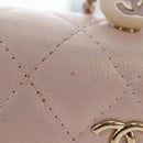 CHANEL Matelasse Chain Shoulder Pouch Caviar Skin Pink Gold Tone CC Auth 196186V-3